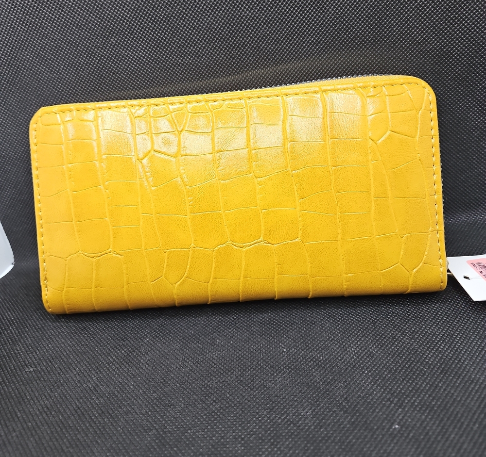 Yellow Croc-Embossed Women's Wallet